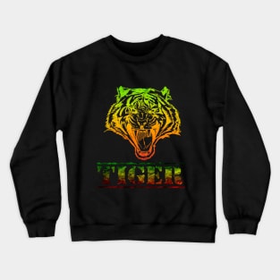 tiger:Reggae-style tiger stripe design Crewneck Sweatshirt